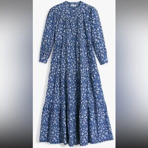 Pink City Prints Georgie Midi Dress in Indigo Lolita Pockets Size Medium